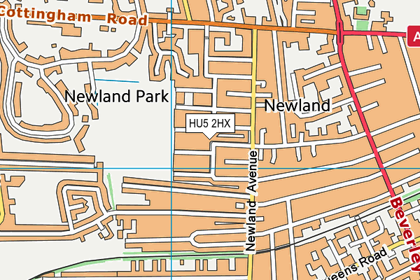 HU5 2HX map - OS VectorMap District (Ordnance Survey)