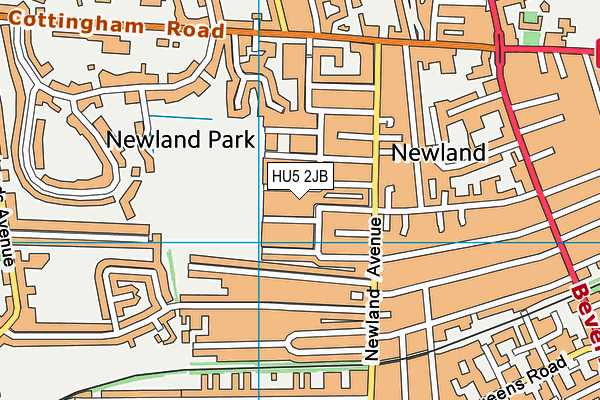 HU5 2JB map - OS VectorMap District (Ordnance Survey)