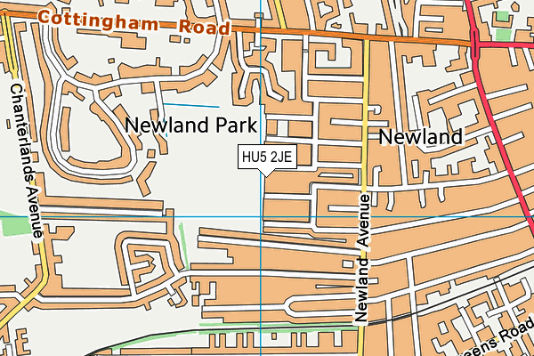 HU5 2JE map - OS VectorMap District (Ordnance Survey)