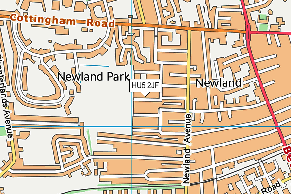 HU5 2JF map - OS VectorMap District (Ordnance Survey)