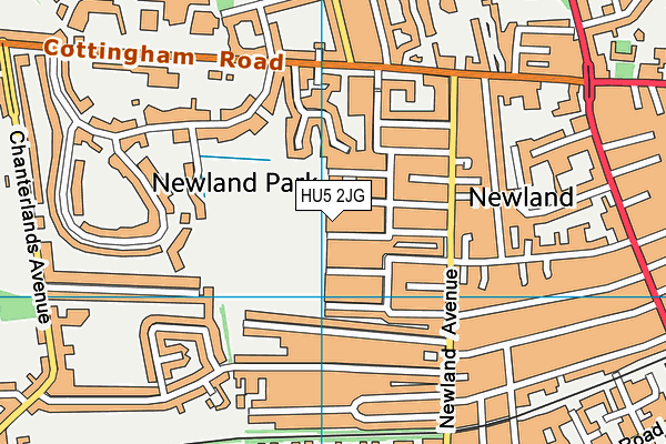 HU5 2JG map - OS VectorMap District (Ordnance Survey)