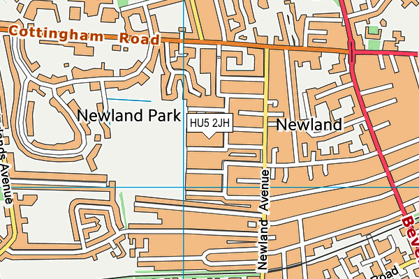 HU5 2JH map - OS VectorMap District (Ordnance Survey)