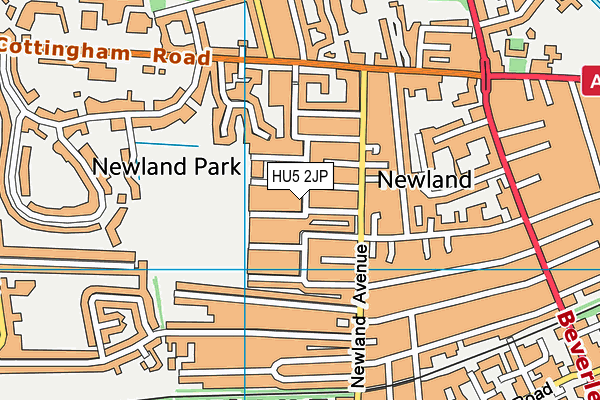 HU5 2JP map - OS VectorMap District (Ordnance Survey)