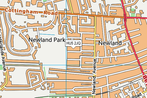 HU5 2JQ map - OS VectorMap District (Ordnance Survey)