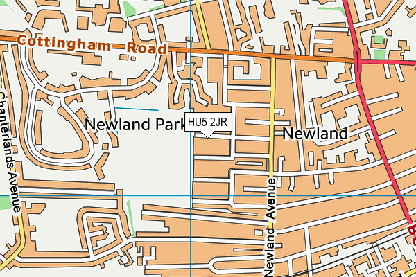 HU5 2JR map - OS VectorMap District (Ordnance Survey)