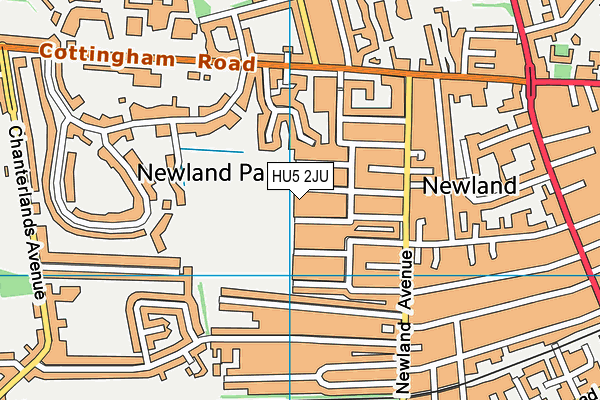 HU5 2JU map - OS VectorMap District (Ordnance Survey)