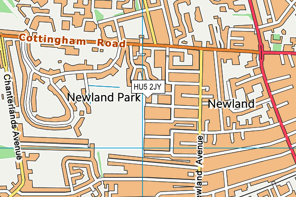 HU5 2JY map - OS VectorMap District (Ordnance Survey)