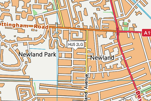 HU5 2LG map - OS VectorMap District (Ordnance Survey)