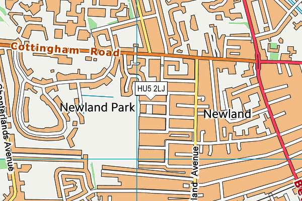 HU5 2LJ map - OS VectorMap District (Ordnance Survey)