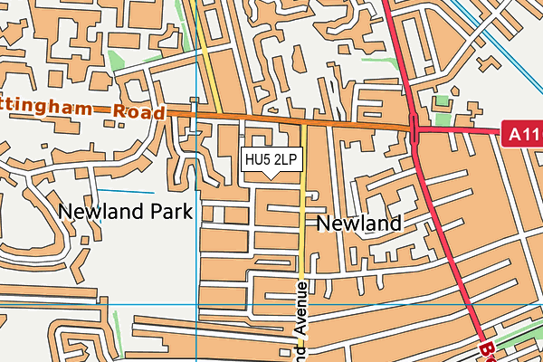 HU5 2LP map - OS VectorMap District (Ordnance Survey)