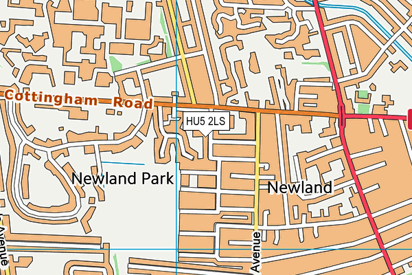 HU5 2LS map - OS VectorMap District (Ordnance Survey)