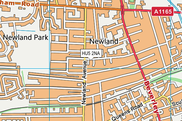 HU5 2NA map - OS VectorMap District (Ordnance Survey)