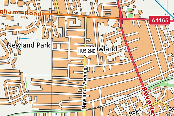 HU5 2NE map - OS VectorMap District (Ordnance Survey)