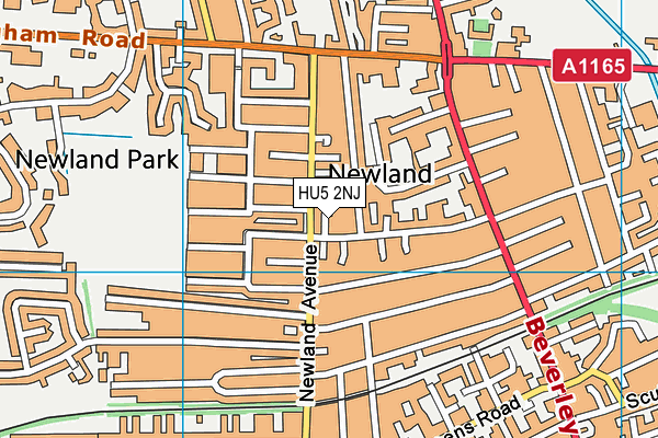 HU5 2NJ map - OS VectorMap District (Ordnance Survey)