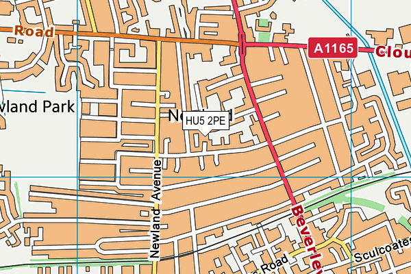 HU5 2PE map - OS VectorMap District (Ordnance Survey)