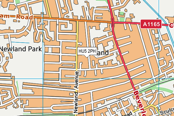 HU5 2PH map - OS VectorMap District (Ordnance Survey)