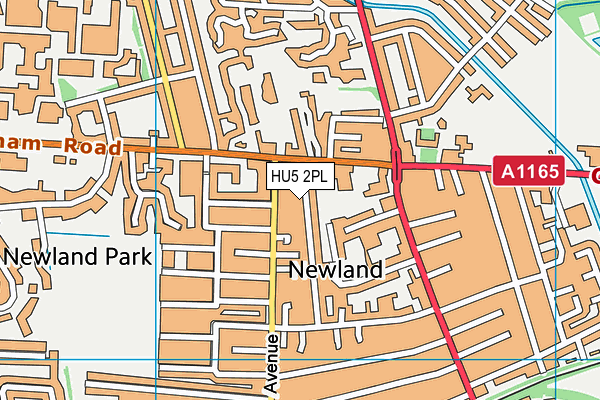 HU5 2PL map - OS VectorMap District (Ordnance Survey)