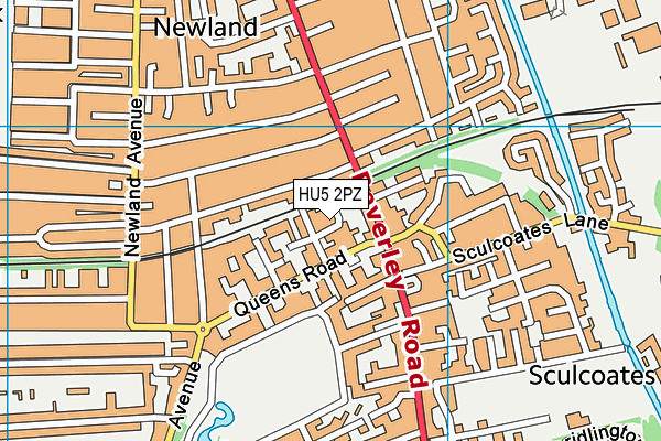 HU5 2PZ map - OS VectorMap District (Ordnance Survey)