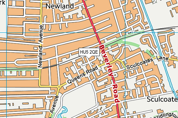 HU5 2QE map - OS VectorMap District (Ordnance Survey)