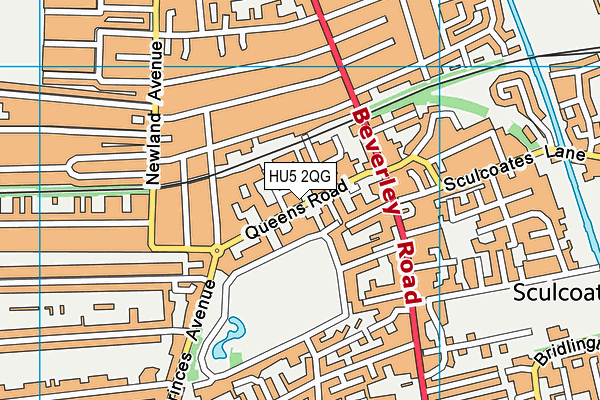 HU5 2QG map - OS VectorMap District (Ordnance Survey)