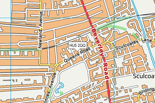 HU5 2QQ map - OS VectorMap District (Ordnance Survey)