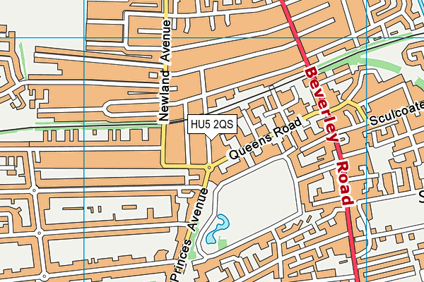 HU5 2QS map - OS VectorMap District (Ordnance Survey)