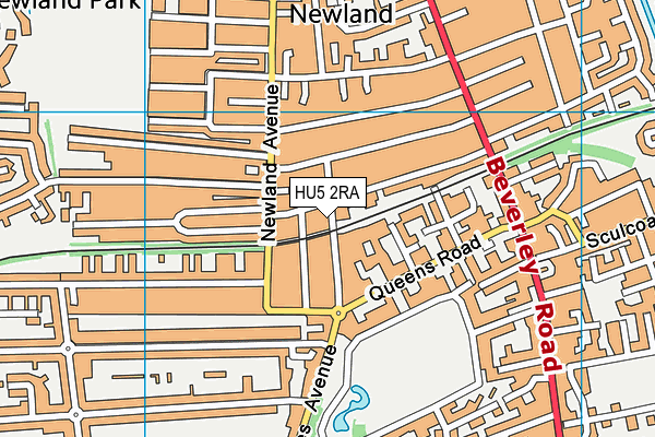 HU5 2RA map - OS VectorMap District (Ordnance Survey)