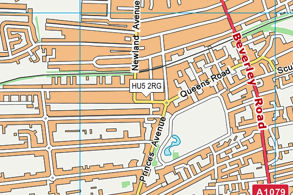 HU5 2RG map - OS VectorMap District (Ordnance Survey)