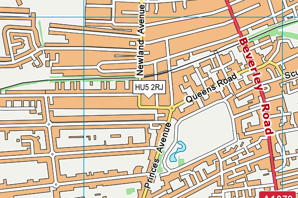 HU5 2RJ map - OS VectorMap District (Ordnance Survey)