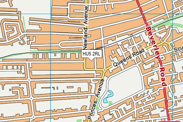 HU5 2RL map - OS VectorMap District (Ordnance Survey)