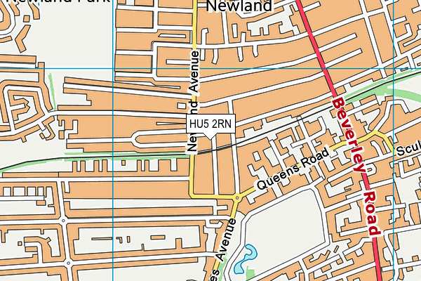 HU5 2RN map - OS VectorMap District (Ordnance Survey)