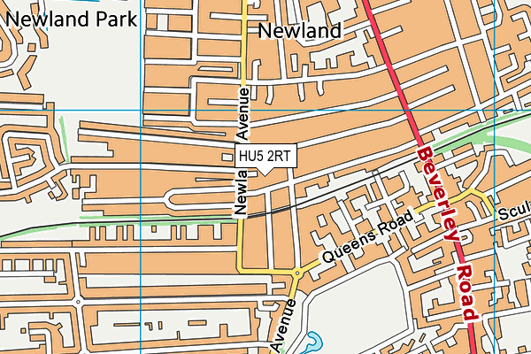 HU5 2RT map - OS VectorMap District (Ordnance Survey)