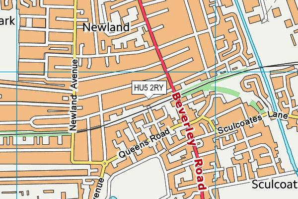 HU5 2RY map - OS VectorMap District (Ordnance Survey)