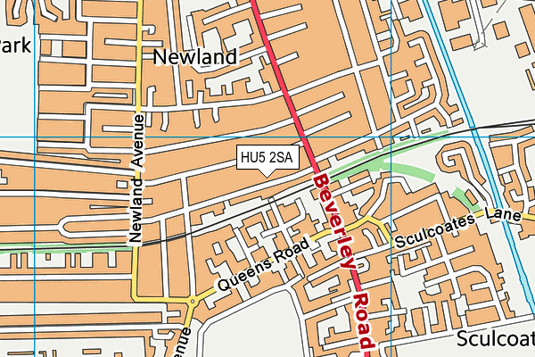 HU5 2SA map - OS VectorMap District (Ordnance Survey)