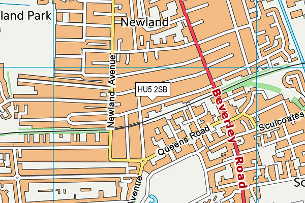 HU5 2SB map - OS VectorMap District (Ordnance Survey)