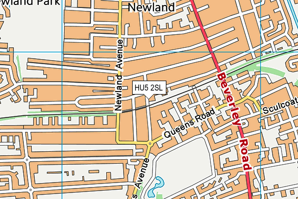 HU5 2SL map - OS VectorMap District (Ordnance Survey)