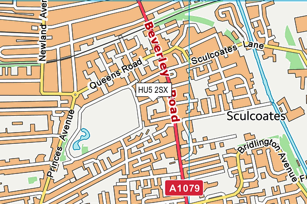 HU5 2SX map - OS VectorMap District (Ordnance Survey)