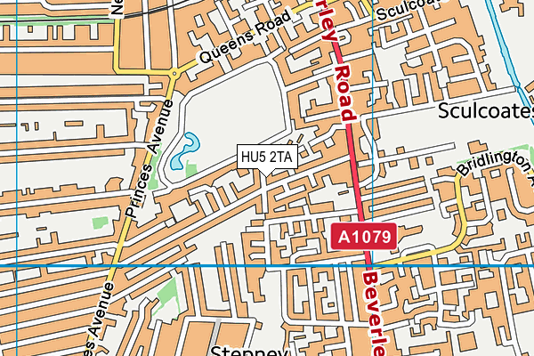 HU5 2TA map - OS VectorMap District (Ordnance Survey)