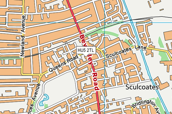 HU5 2TL map - OS VectorMap District (Ordnance Survey)