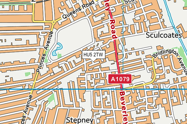 HU5 2TW map - OS VectorMap District (Ordnance Survey)