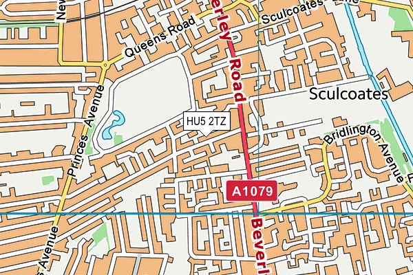 HU5 2TZ map - OS VectorMap District (Ordnance Survey)