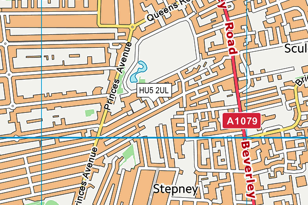 HU5 2UL map - OS VectorMap District (Ordnance Survey)