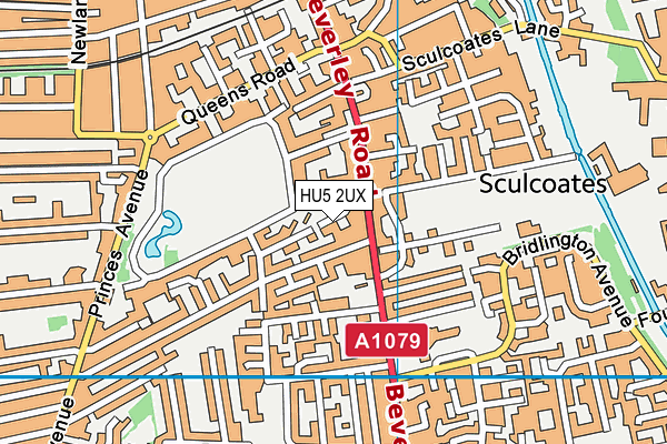 HU5 2UX map - OS VectorMap District (Ordnance Survey)