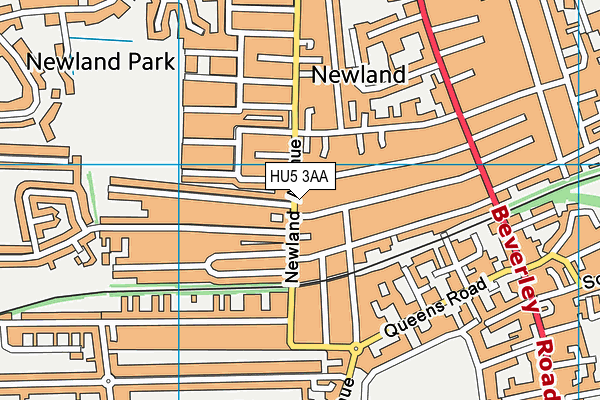 HU5 3AA map - OS VectorMap District (Ordnance Survey)