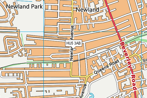 HU5 3AB map - OS VectorMap District (Ordnance Survey)