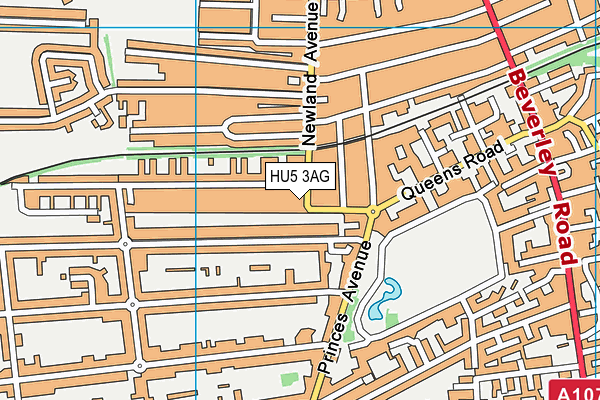 HU5 3AG map - OS VectorMap District (Ordnance Survey)