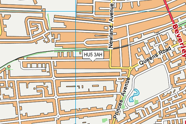 HU5 3AH map - OS VectorMap District (Ordnance Survey)