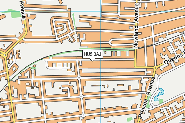 HU5 3AJ map - OS VectorMap District (Ordnance Survey)