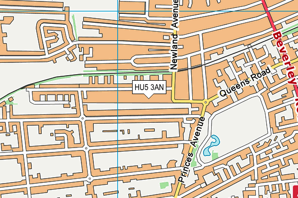 HU5 3AN map - OS VectorMap District (Ordnance Survey)