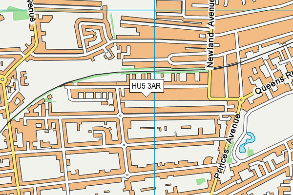 HU5 3AR map - OS VectorMap District (Ordnance Survey)